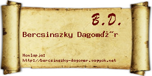 Bercsinszky Dagomér névjegykártya